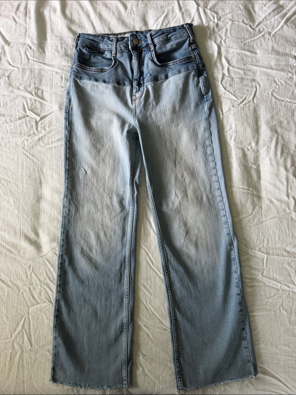 Pilcro dual tone Blue Women's Flared Jeans